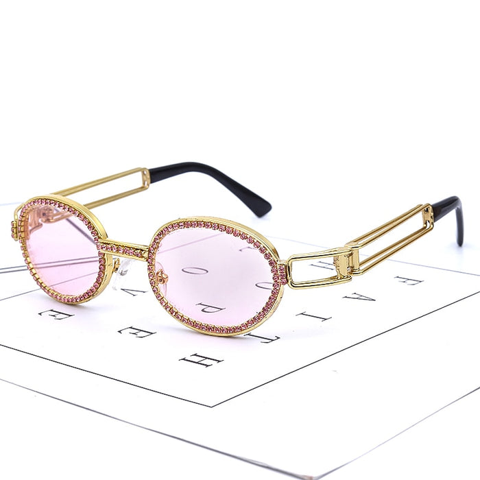 Women's Small Round 'Bling Out' Plastic Sunglasses