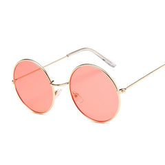 Women's Small Round  'Flamingoo' Metal Sunglasses