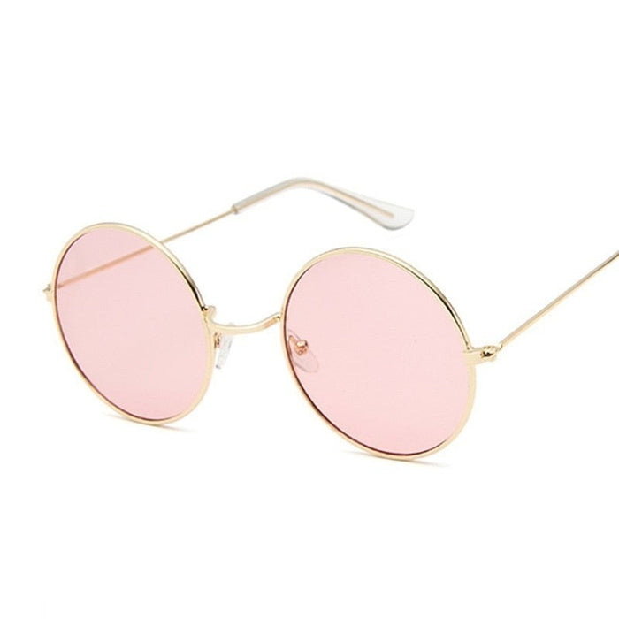 Women's Small Round  'Flamingoo' Metal Sunglasses