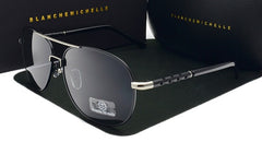 Men's Polarized Aviator 'Luxfuc Men' Metal Sunglasses