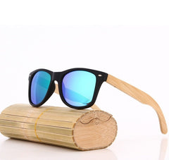 Men's Wooden Bamboo 'Caroline' Wayfarer Sunglasses