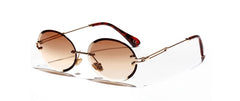 Women's Rimless Oval 'Goblin' Metal Sunglasses