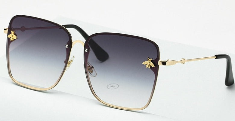 Women's Oversize Square 'Katniss' Metal Sunglasses