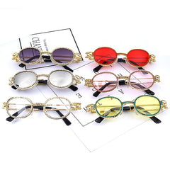 Women's Small Round 'Bling Out' Plastic Sunglasses