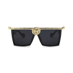 Unisex Vintage Lion Square 'Mafia Boss' Plastic SunGlasses