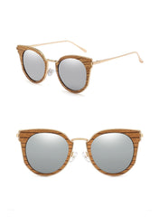 Unisex Wood 'Oak' Polarized Sunglasses