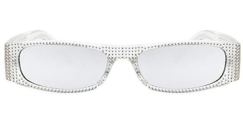 Women's Small Square 'Time Diamond Square ' Plastic Sunglasses