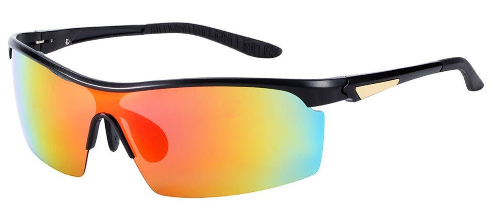 Men's Cycling Semi Rimless  'Speed Liner' Metal Sports Sunglasses