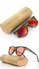 Men's Wooden Bamboo 'Caroline' Wayfarer Sunglasses