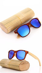 Men's Wooden Bamboo 'Caroline' Wayfarer Sunglasses