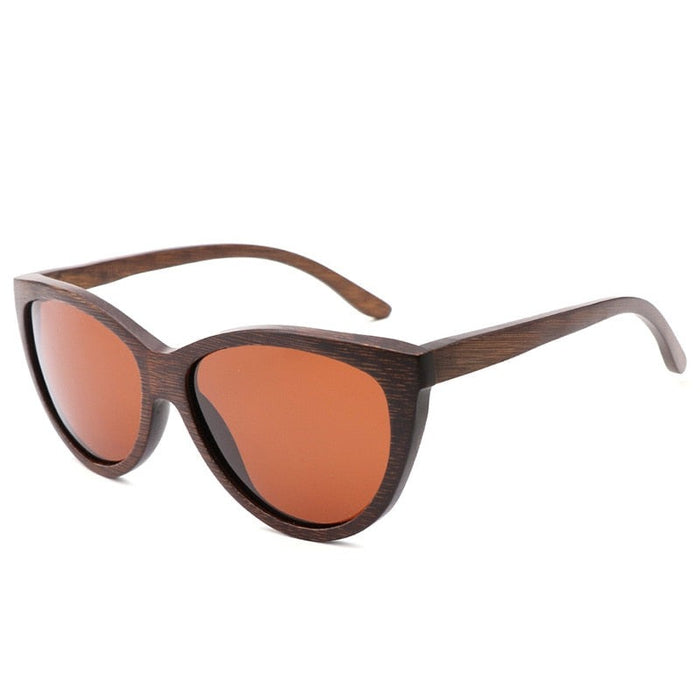 Unisex Oval 'Robina' Wooden sunglasses