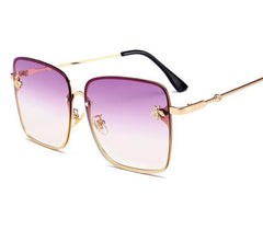 Women's Oversized Square 'Aura Light' Metal Sunglasses Sunglasses