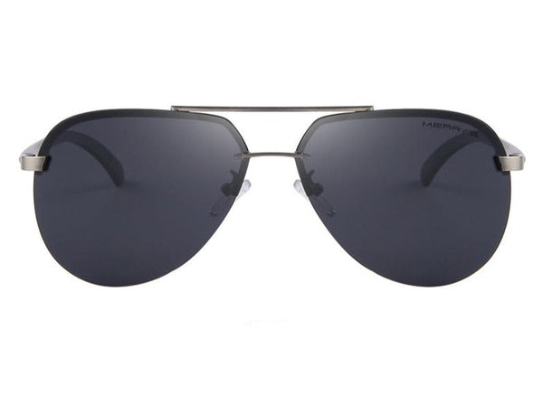 Men's Polarized Pilot 'The Man of Steel' Metal Sunglasses