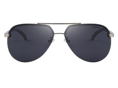 Men's Polarized Pilot 'The Man of Steel' Metal Sunglasses