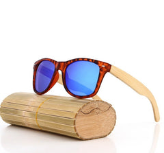 Men's Wooden Bamboo 'Caroline' Wayfarer Sunglasses