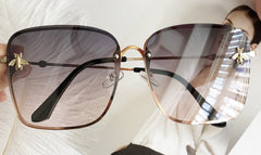 Women's Luxury Square 'Feiry' Metal Sunglasses