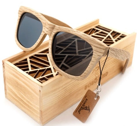 Men's Polarized Square 'Mascole' Wooden Sunglasses