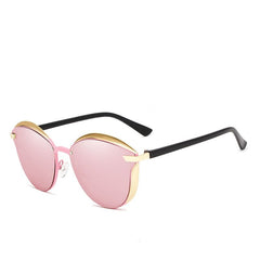 Women's Polarized Oval 'Mafia Boss' Metal Sunglasses