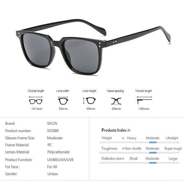 Men's Square 'Joni' Plastic Sunglasses