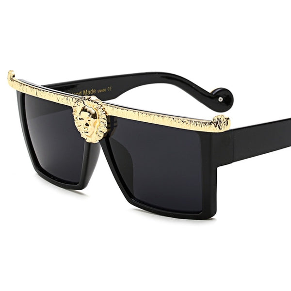 Unisex Vintage Lion Square 'Mafia Boss' Plastic SunGlasses