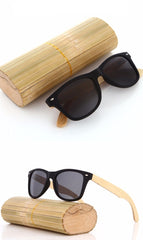 Men's Wooden Bamboo 'Caroline' Wayfarer Sunglasses