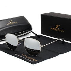 Men's Classic Hexagonal 'Sun Down' Metal Sunglasses