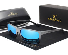 Men's Polarized Square 'The King' Metal Sunglasses