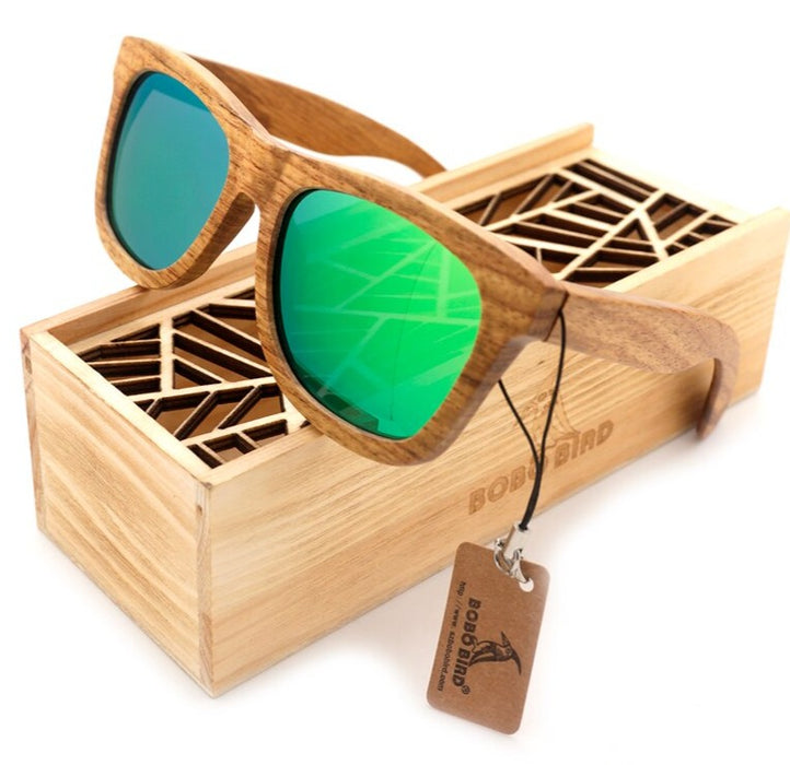 Men's Polarized Square 'Mascole' Wooden Sunglasses