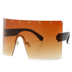 Women's Oversized Square 'Blackout' Plastic Sunglasses