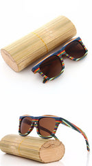 Men's Wooden Bamboo 'Caroline' Wayfarer Sunglasses