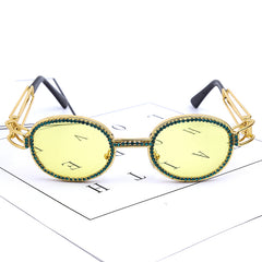 Women's Small Round 'Bling Out' Plastic Sunglasses