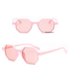 Women's Vintage 'Black Pink' Polygon Red Sunglasses