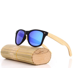 Men's Wooden Bamboo 'Caroline' Wayfarer Sunglasses