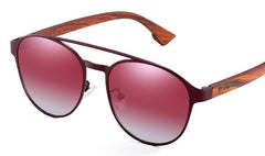 Women's Polarized Round 'Zappini ' Wooden Sunglasses