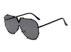 Men's Oversized Pilot 'The Black Angel' Metal Sunglasses