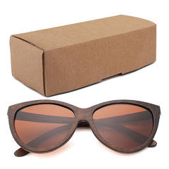 Unisex Oval 'Robina' Wooden sunglasses