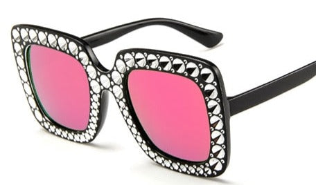 Women's Diamond Square 'La Diva' Plastic Sunglasses