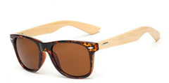 Women's Polarized Square 'Bieblich' Wooden Bamboo Sunglasses