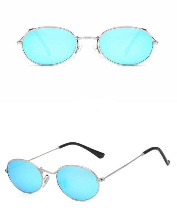 Men's Retro Oval 'Master Dirp ' Metal Sunglasses