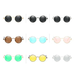 Men's Steampunk Round 'Jade' Metal Sunglasses