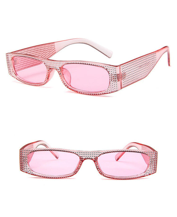 Women's Retro Rectangle 'Girl Bestfriend' Plastic Sunglasses