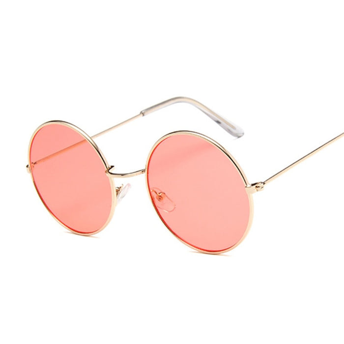 Women's Small Round  'Flamingoo' Metal Sunglasses