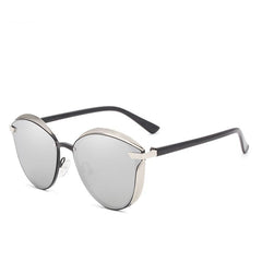 Women's Polarized Oval 'Mafia Boss' Metal Sunglasses