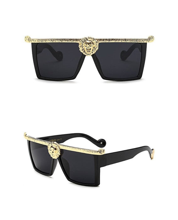 Unisex Vintage Lion Square 'Mafia Boss' Plastic SunGlasses