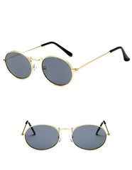 Women's Retro Oval "Diner Vibes" Metal Sunglasses