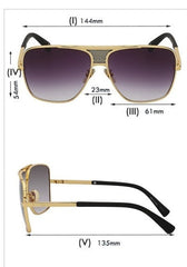 Men's Oversized Aviator 'Boss M' Metal Sunglasses