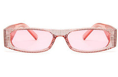 Women's Small Square 'Time Diamond Square ' Plastic Sunglasses