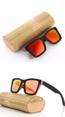 Men's Wooden Bamboo 'Caroline' Wayfarer Sunglasses