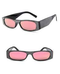 Women's Retro Rectangle 'Girl Bestfriend' Plastic Sunglasses