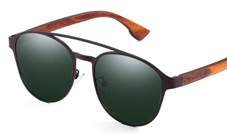 Women's Polarized Round 'Zappini ' Wooden Sunglasses